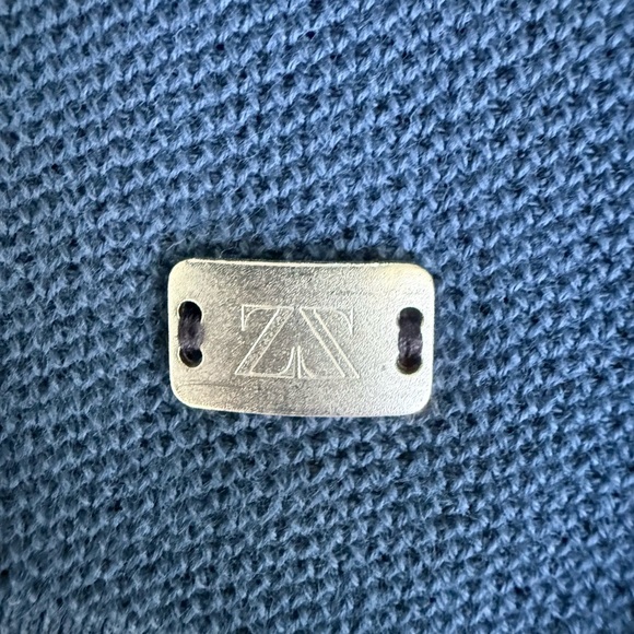 🔥ZegnaSport Men’s Half-Zip Cotton Sweater Navy Blue L | Italian Luxury Designer🔥 - Picture 3 of 13